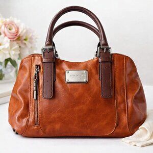 XIDIBAOLU Brown Vegan Leather Satchel Crossbody NWOT